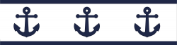 Sweet Jojo Designs Anchors Away Nautical Navy Blue and White Childrens and  Kids Modern Wall Paper Border