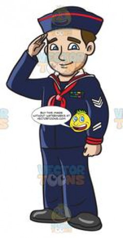 A Navy Man In His Blue Sailor Uniform