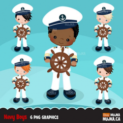 Navy Clipart. Little Boy Graphics, Sailing, captain, mate ...