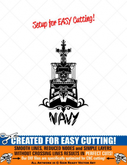 NAVY Ship Military Clipart-Vector Clip Art Graphics-Digital Download-Cut  Ready Files-CNC-Logo-Badge-Vinyl Sign Design-eps, ai, svg, dxf, png