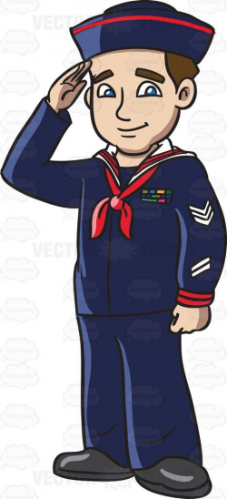 A navy man in his blue sailor uniform #cartoon #clipart ...