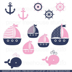 Sailboats, Anchors and Whales - Printable Clip Art Set ...