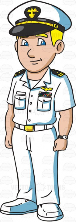 A Naval Man Dressed In A Summer White Uniform #cartoon ...