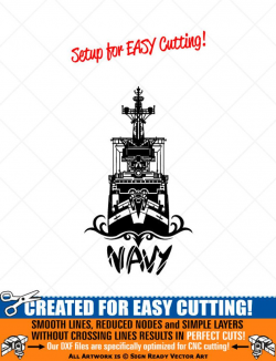 NAVY Ship Military Clipart-Vector Clip Art Graphics-Digital Download-Cut  Ready Files-CNC-Logo-Badge-Vinyl Sign Design-eps, ai, svg, dxf, png