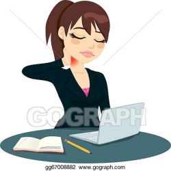 EPS Illustration - Neck pain working. Vector Clipart ...