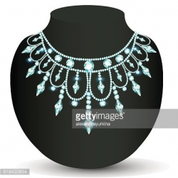 Illustration of A Woman's Necklace Sparkling Shiny Beautiful ...
