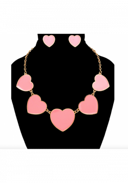 Pink Heart Choker Necklace And Earring Set | Maisyblack.com