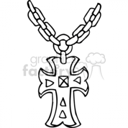 drawing of a cross necklace clipart. Royalty-free clipart # 164853