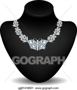 Vector Clipart - Necklace on a mannequin. Vector ...
