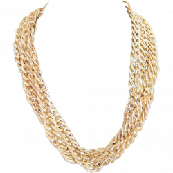 Vintage Triple Strand Gold Tone Link Chain Necklace From, Gangster ...