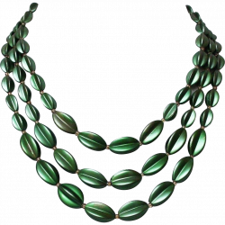 Three strands green star shape bead necklace vintage jewelry from ...