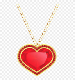 Free Png Red And Gold Heart Pendant Png - Necklace Clipart ...
