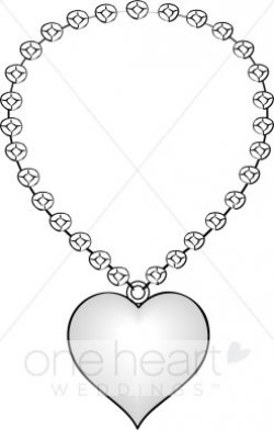 Heart Shaped Necklace Clipart | Bridal Accessories Clipart
