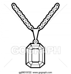 Vector Stock - Isolated necklace outline. Clipart ...