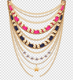 Gold-colored layered star pendant necklace illustration ...