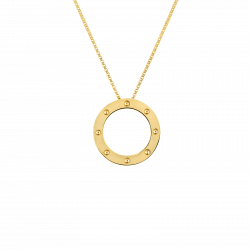 Gold Circle Pendant Necklace - clipart