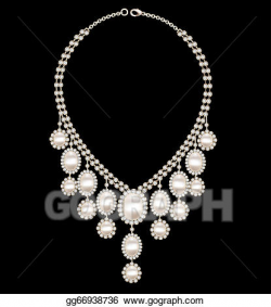 Vector Stock - female necklace wedding with pearls on a ...