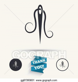 Vector Stock - Needle with thread icon. tailor sign. Clipart ...