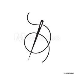 needle thread loop line illustration logo vector - Buy this ...