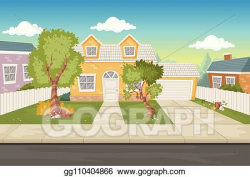 Clip Art Vector - Colorful cartoon houses. suburb ...