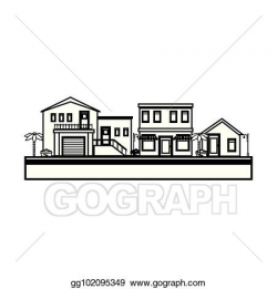 Vector Stock - Nice neighborhood street icon. Clipart ...