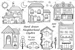 hand drawn neighbourhood Clipart - Illustrations - 1 ...