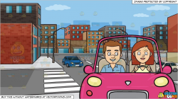 clipart #cartoon A Woman Driving Her Boyfriend Around The ...