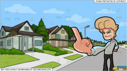 clipart #cartoon A Mischievous Man Sticking Up His Middle ...
