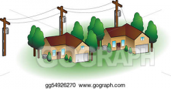 Vector Clipart - Neighborhood homes. Vector Illustration ...
