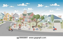 Vector Clipart - People in the street . Vector Illustration ...