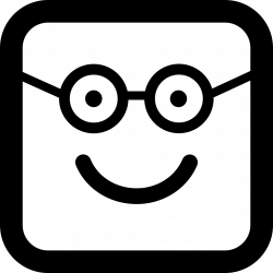 Nerd Happy Smiling Face In Rounded Square Face Svg Png Icon Free ...