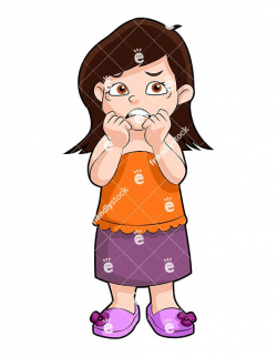 Nervous Little Girl Cartoon Vector Clipart | Pinterest | Free vector ...