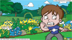 clipart #cartoon A Nervous And Scared Boy and A Majestic ...