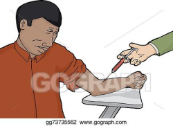 Vector Art - Isolated nervous man getting test. EPS clipart ...