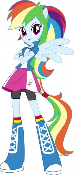 Anthro EQG Rainbow Dash Vector by icantunloveyou | My little pony ...