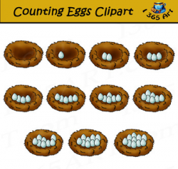 Counting Eggs In Birds Nest Clipart