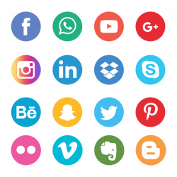 Social Media Icons Set Network Background. Smiley Face. Share, Like ...