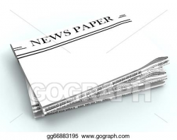 Clip Art - Blank newspaper with copyspace shows news media ...