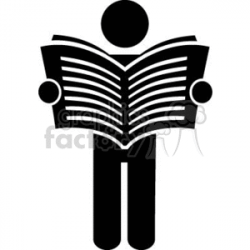 person reading the newspaper clipart. Royalty-free clipart # 370688