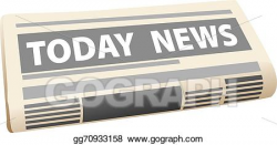 Vector Art - Folded newspaper with the header todays news ...