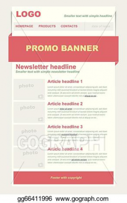 EPS Illustration - Newsletter template with red color ...