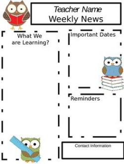 Owl Newsletter | LESSON PLAN FORMS | Classroom Newsletter ...