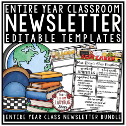 Monthly & Weekly Classroom Newsletter Template Editable