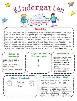 Our Free Kindergarten Newsletter Template is easy to edit ...