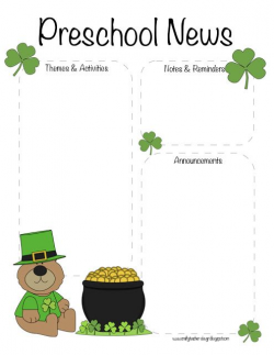 Preschool St Patrick's Day, March Newsletter | Newsletter ...