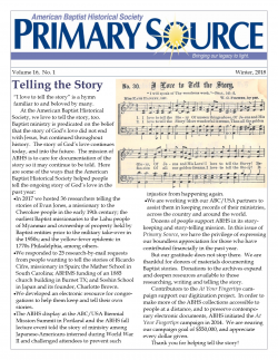 Primary Source - American Baptist Historical Society