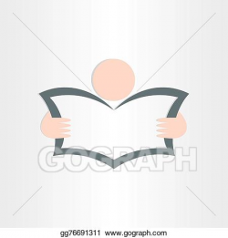 Vector Stock - Man reading newspaper book or map icon design ...