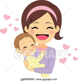 Vector Art - Happy mother holding baby. EPS clipart ...