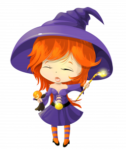 Cute Purple Witch Transparent Clipart | Gallery Yopriceville - High ...