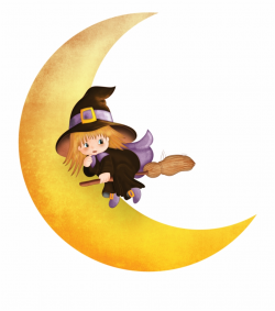 Halloween Moon Witch Clipart , Png Download - Halloween ...